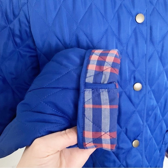 Vintage Women’s Quilted Ice Skating Jacket Blue Button Up with Flannel Lining - Picture 10 of 14